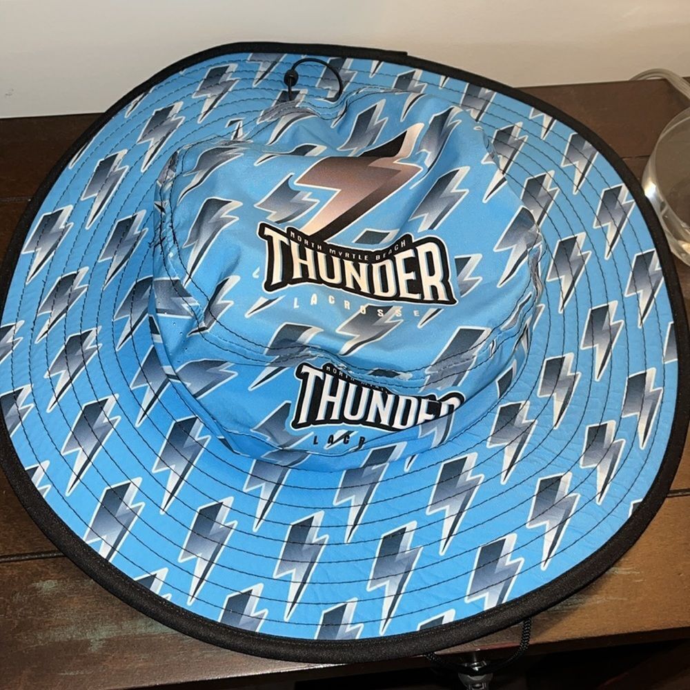 North Myrtle Beach Thunder Blue Lacrosse LAX Team Unisex Big Brim Bucket Hat Cap